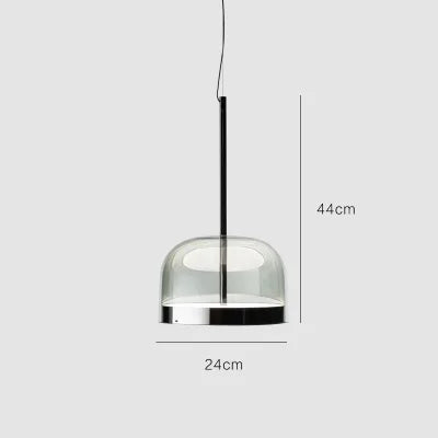 Modern Glass Pendant Light Smoky Gray Gold Knob Dimmable AC 90-260V Dining Room Bedroom