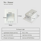 Frameless LED Recessed Step Stair Wall Light 3W PIR Motion Sensor or No Sensor AC 100-240V Warm White Natural White Cool White White Black Indoor