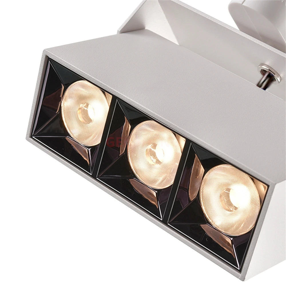 Dimmable LED Track Spotlight 12W-40W Epistar CRI 90+ 110lm/W 3-CCT AC 90-260V Aluminum