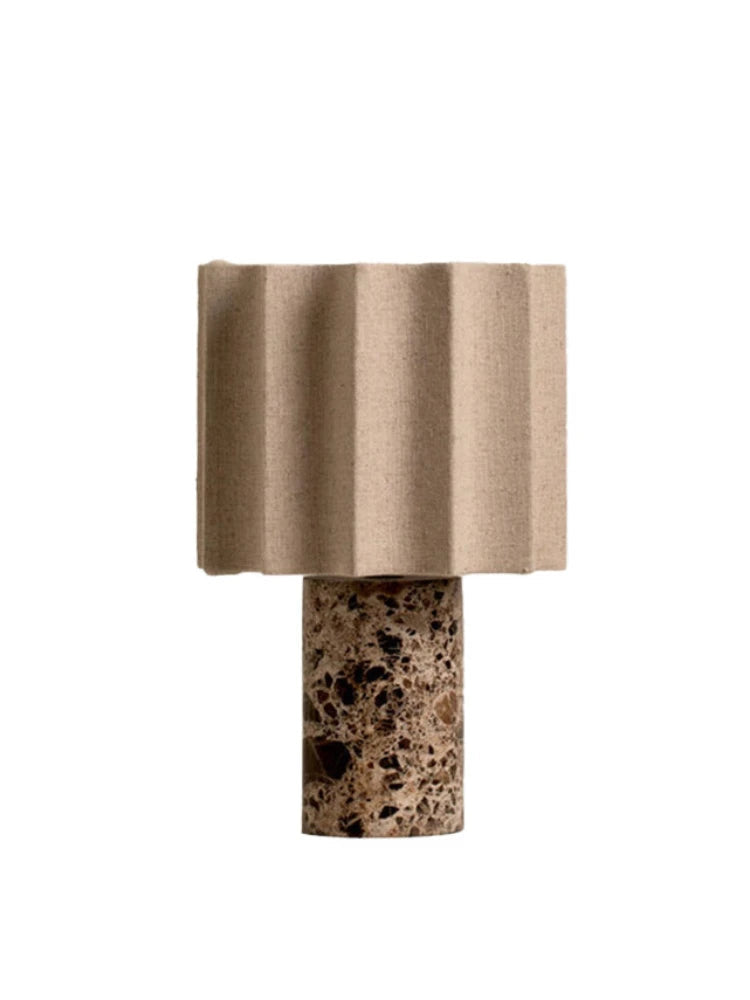 Marble USB Rechargeable Table Lamp Touch Dimmable Fabric Shade Vintage Nordic AC 90-260V