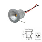 IP65 Mini LED Recessed Downlight 1W 3W DC 12V 90 lm/W 25 30 60 or 120 Degree Aluminum Silver Warm White Natural White Cool White Red Green Blue RGB Cabinet Stair
