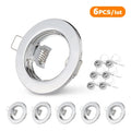 6-Pack GU10 MR16 Recessed Downlight Frame Ceiling Fixture White Aluminum Iron