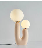 Nordic Double-Head G9 LED Table Lamp Resin Frosted Glass Knob Switch AC 90-260V Bedroom