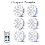 IP68 Submersible LED Pool Light 16 Colors RF Remote Control 4 Suction Cups Magnet Mount ABS Battery Powered 7cm and 8.5cm