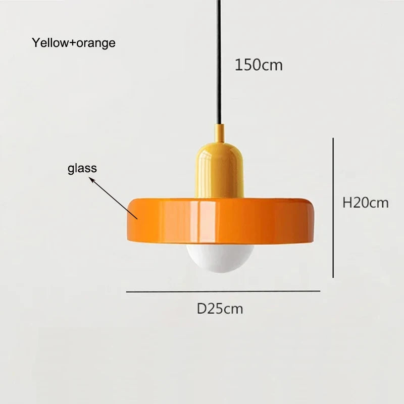 Nordic Glass LED Pendant Light E26 Single Head Cord Pendant Baked Paint Hardware AC 90-260V Bedroom Dining Room Parlor