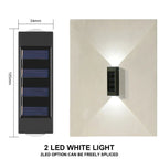 Solar LED Wall Lamp IP65 Waterproof Up and Down Light ABS PC Polycrystalline Panel Auto Dusk to Dawn Garden Yard Balcony