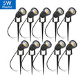 LED Garden Lawn Spike Light 5W 10W 15W 20W IP65 90-120lm/W AC 85-265V DC 12-24V Warm Cool RGB