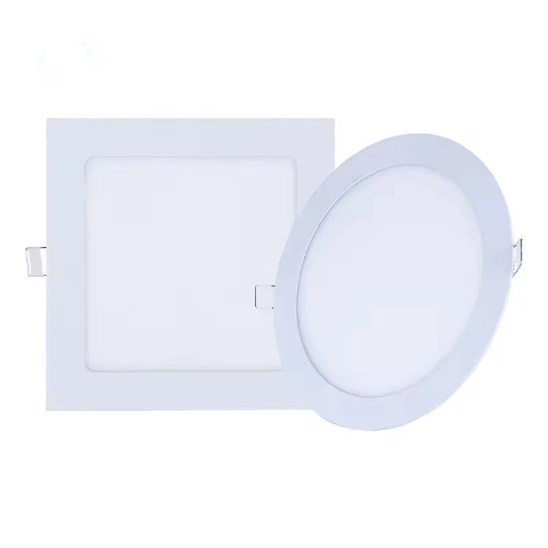 Ultra-Thin LED Recessed Panel Downlight 3W 4W 6W 9W 12W 15W 25W Round Square 85-265V