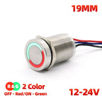 IP68 IP69K Capacitive Touch Push Button Switch 16mm 18mm 22mm 5V 12V 24V DC Momentary or Latching Red Green Bicolor LED Plastic
