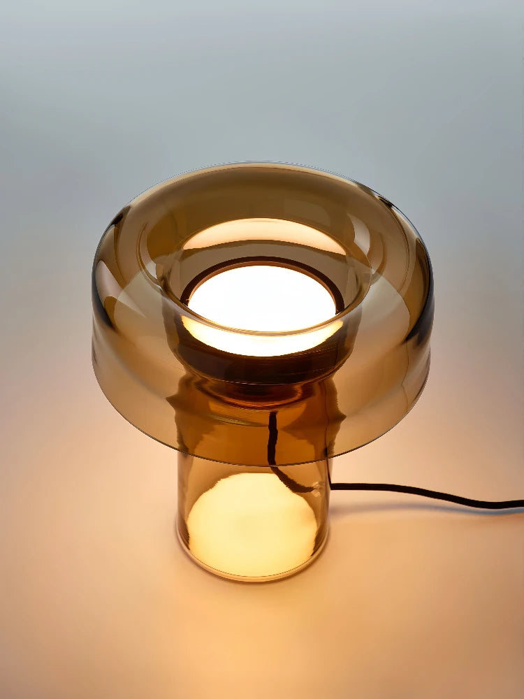 Mid-Century Mushroom Glass Table Lamp E26 E27 26x20cm Brown Green Gray CRI 90+ AC 110-240V
