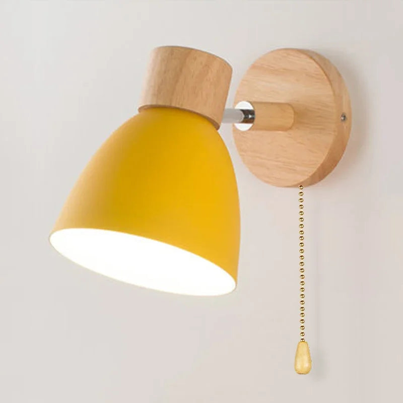 Nordic E26 E27 Wall Sconce Adjustable Steering Head 6 Colors Knob Switch 90-260V Bedroom Living Room