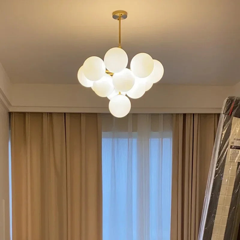Modern Frosted Glass G9 Chandelier Black Brass Chrome Iron Aluminum AC 110-220V Pendant