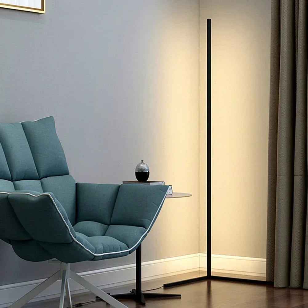 LED Corner Floor Lamp 16-20W DC 12V AC 100-240V 142cm 5050 120 LED Touch Switch Aluminum Iron Acrylic White Black Warm White Cool White Remote
