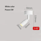 3°-60° Zoom LED Surface Mounted Spotlight Adjustable Beam Aluminum AC 90-260V 3-5m²