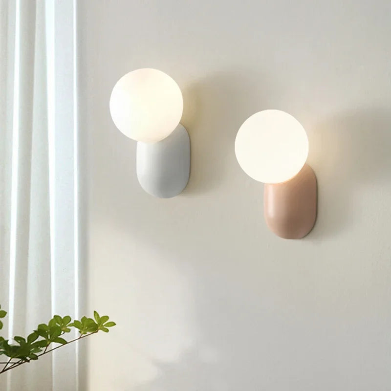 Nordic Macaron LED Wall Sconce G9 Resin Frosted Glass 4 Colors Touch Switch 90-260V