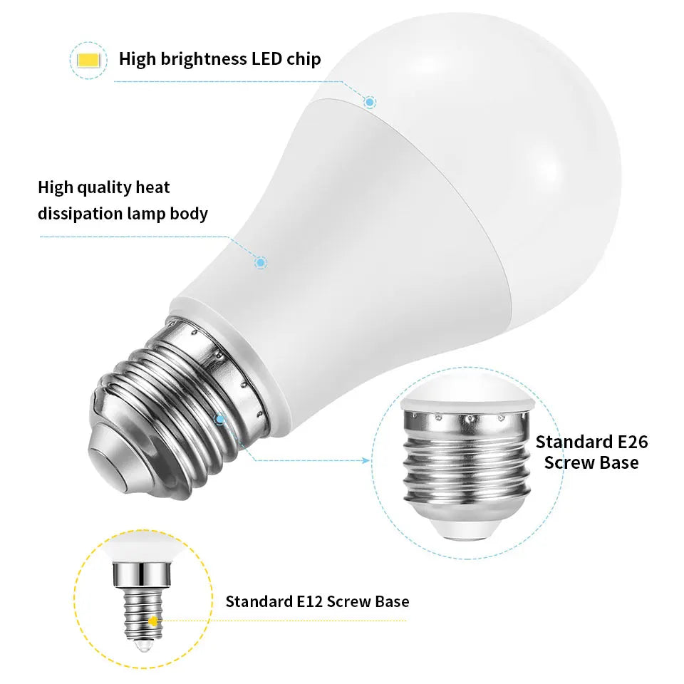 6-Pack E26 E12 LED Globe Bulb 3W-20W SMD2835 270° AC 110V Warm Natural Cool White