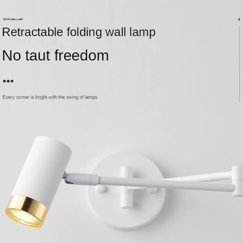 Modern GU10 LED Wall Lamp Iron Aluminum Painted Up and Down 350 Degree Foldable AC 85-260V Bedroom Living Room Bathroom