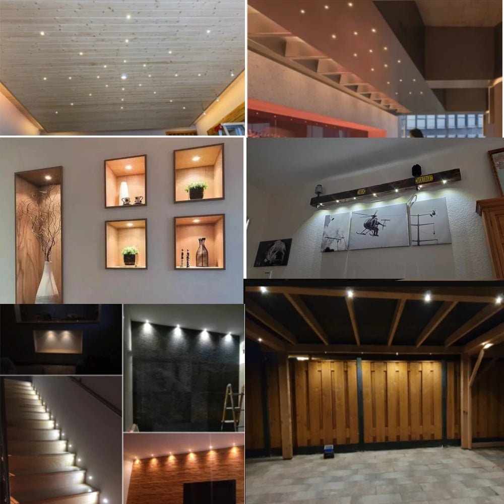 1W DC 12V Mini LED Recessed Spotlight IP65 D20mm 15mm Cutout 30° 120° Dimmable 7-Color