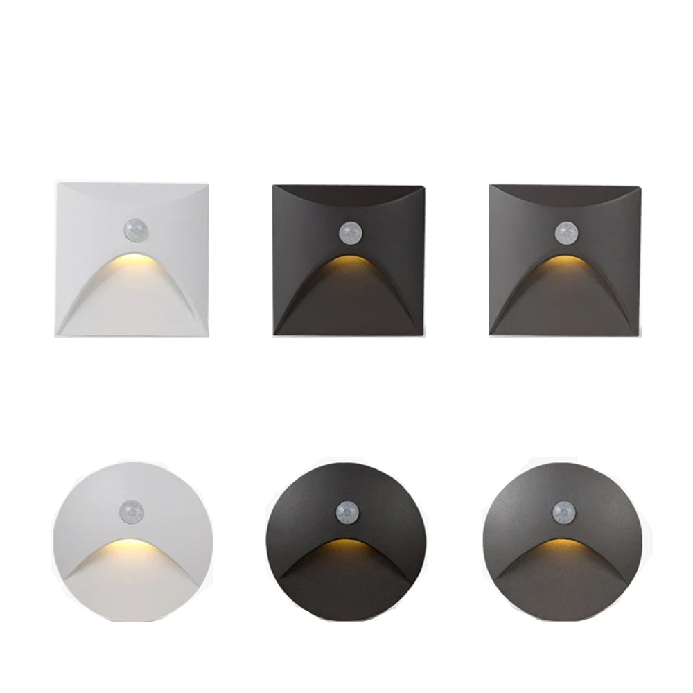 LED Recessed Stair Light PIR Motion Sensor Waterproof