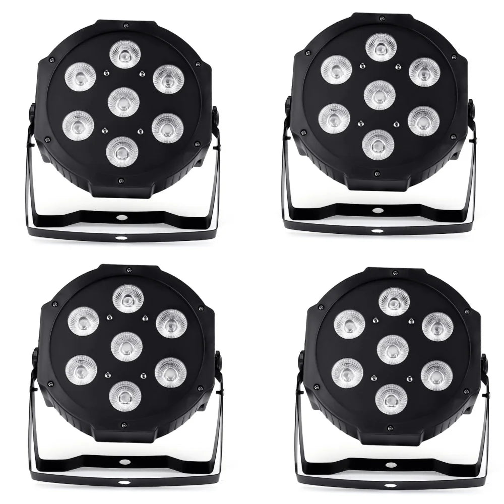 12x RGBWAUV 6-in-1 LED PAR Stage Light 18W DMX 6/10CH 45° AC 90-240V US Plug DJ Party