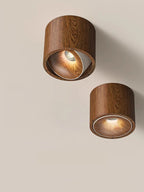 Wood Grain COB LED Surface Mounted Ceiling Spotlight 7W 12W 90 Degree Adjustable Aluminum AC 85-265V Walnut Log Wood 3000K 4000K 6000K