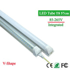 T8 Integrated LED Tube 20W 57cm 2000lm 270-Degree V-Shape Epistar Clear Milky 85-265V