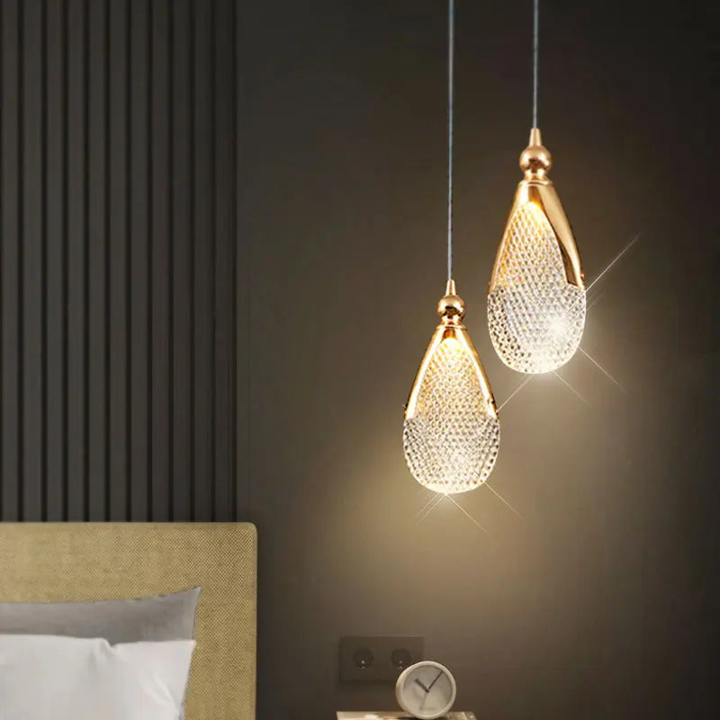 Nordic LED Pendant Light Acrylic Iron Plated Single Cord Ceiling Lamp 90-260V