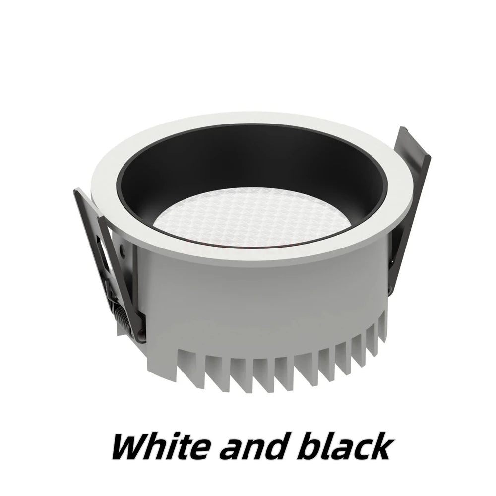 Dimmable Epistar LED Recessed Downlight CRI 90+ 110lm/W PF 0.95 AC 90-260V Ivory Brushed
