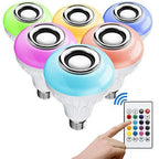 E26 LED Bluetooth Speaker Bulb 12W RGB Color Changing Bluetooth 4.0 24-Key Remote Control AC 100-240V Bedroom Party Globe Smart Bulb