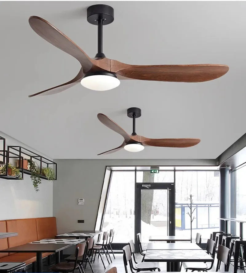 Modern Wooden Ceiling Fan Remote Control Light