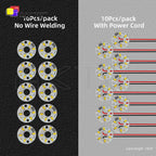 5V DC LED Light Board SMD5730 ≤3W 6 LEDs D31mm 9-Color 10-Pack Aluminum Substrate RoHS