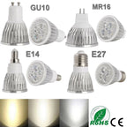 9W 12W 15W Multi-Chip LED Spotlight GU10 E27 E14 MR16 CRI 80+ 45-60° AC 85-265V 3-Color