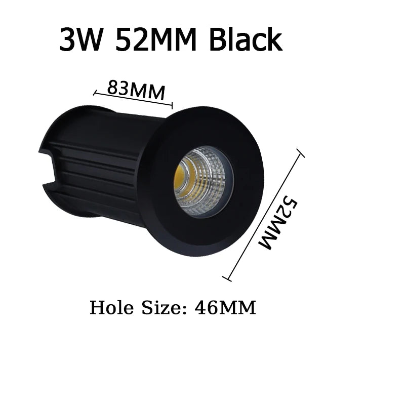 LED Underground Ground Light 1W 3W 5W COB IP67 AC 85-265V DC 12V 10 Pack 25cm Cable