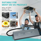IP67 Waterproof LED Power Supply DC 12V 24V 36W-600W AC 110-250V OCP SCP OVP Outdoor