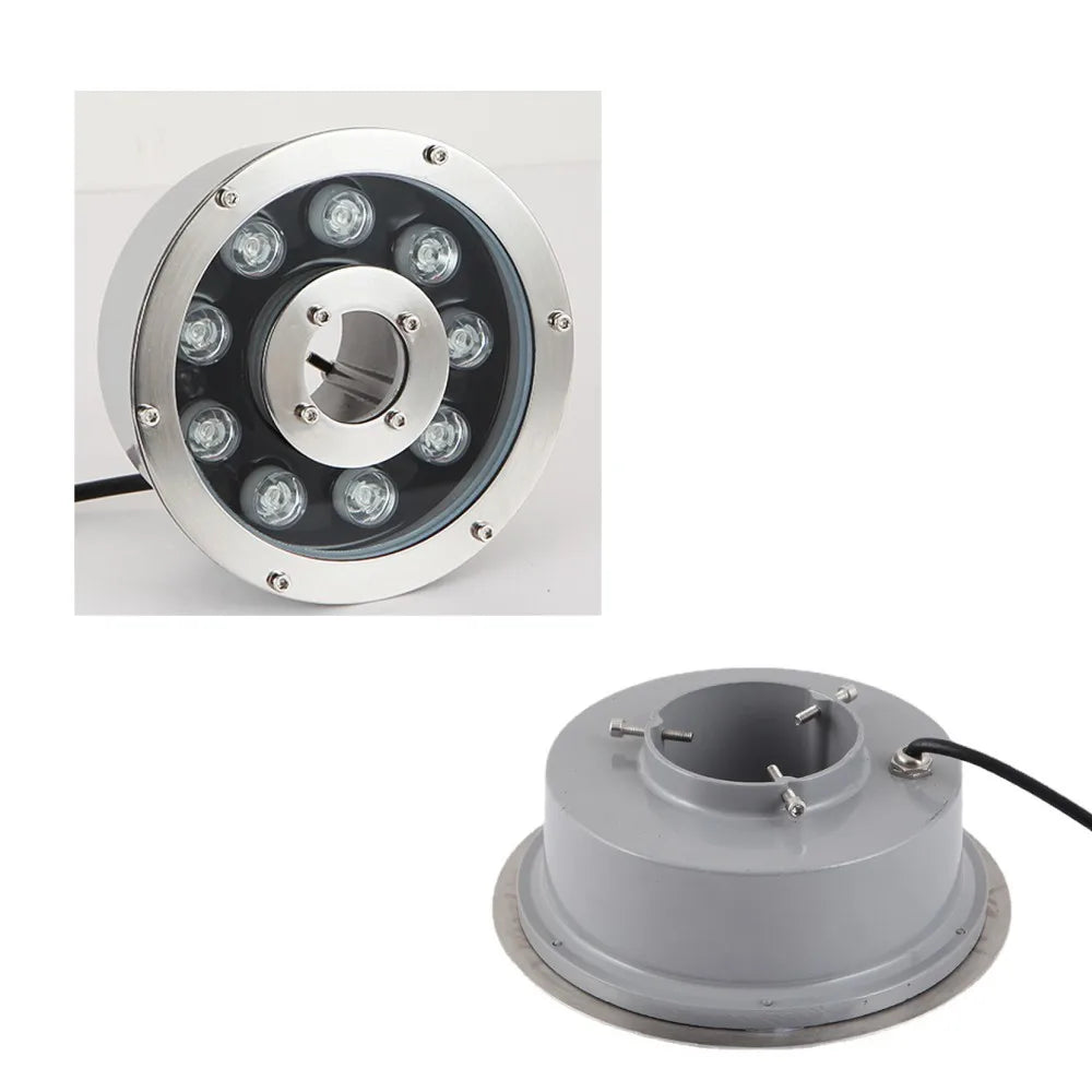 IP68 RGB LED Underwater Pool Light Stainless Steel Tempered Glass AC DC 12V 24V 3W 6W 9W 12W 18W 24W Fountain Landscape Lamp