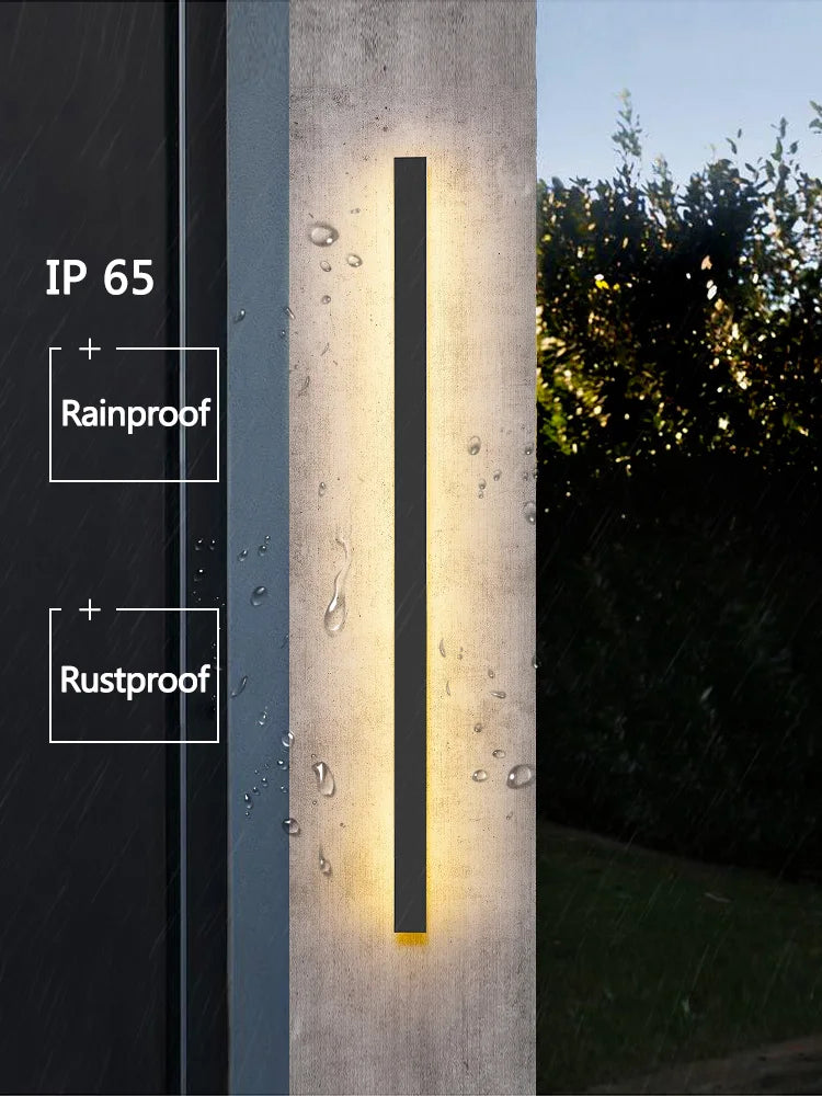 Modern Nordic LED Outdoor Wall Lamp IP65 Metal Acrylic Black Dimmable Remote AC 110-240V