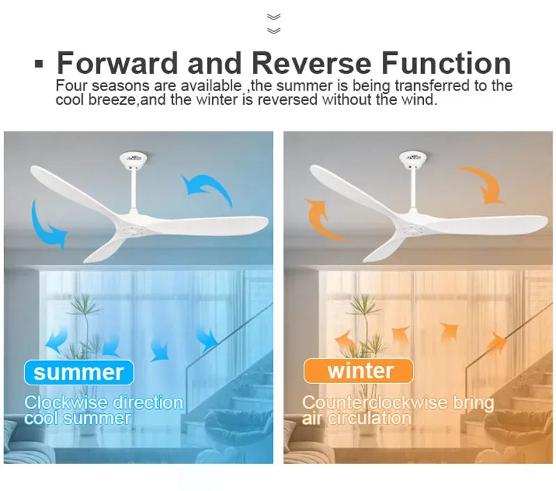 Modern Wooden Ceiling Fan Remote Control Light