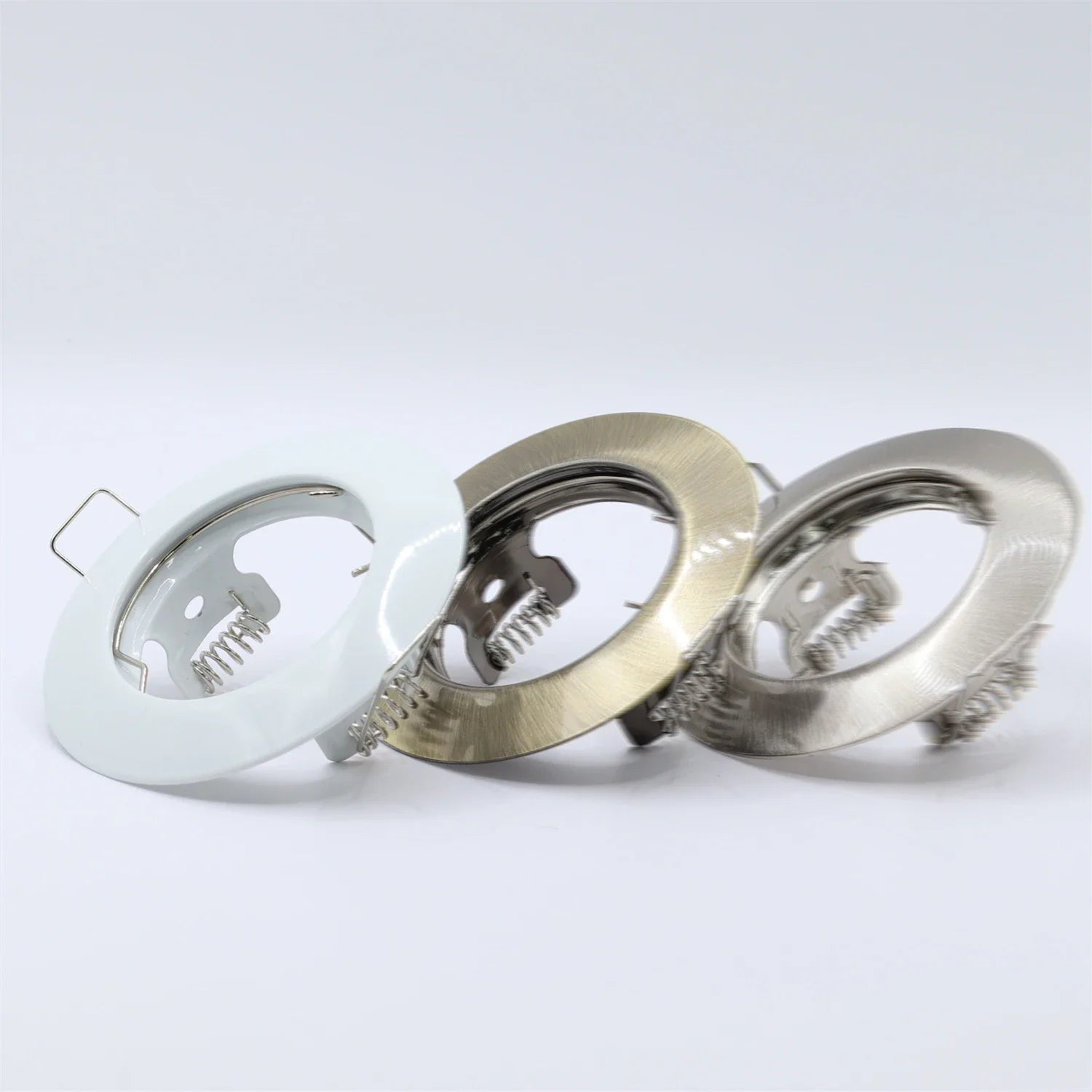 5-Pack GU10 MR16 GU5.3 Recessed Downlight Frame 80mm 60mm Cutout Spring Clips 4 Colors