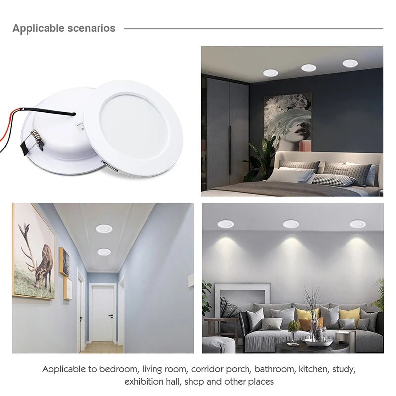 LED Recessed Downlight 5W 9W 12W 15W 18W Epistar 120 Degree AC 110V 220V or DC 12V 24V Warm White Cool White White Aluminum Spring Buckle Indoor Ceiling Spot