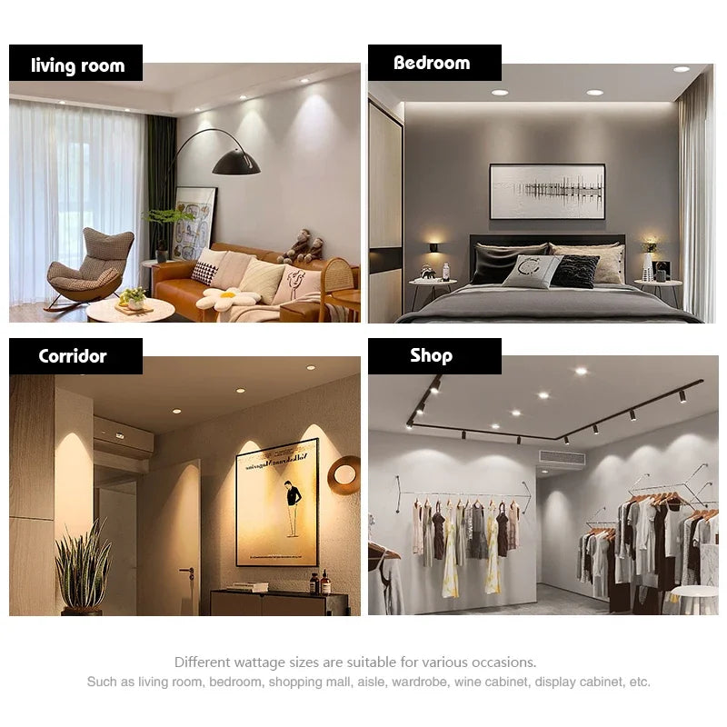 LED Recessed Downlight 5W 9W 12W 15W 18W Epistar DC12V DC24V AC110-220V 120° 2-Year