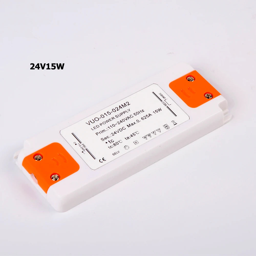Ultra-Slim LED Driver Transformer 6W 12W 15W 20W 30W 50W 60W AC 110-240V to DC 12V 24V