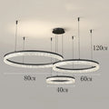 Modern Tiered Ring Crystal Acrylic Pendant Chandelier D40+60+80cm 100W Dimmable AC 90-265V