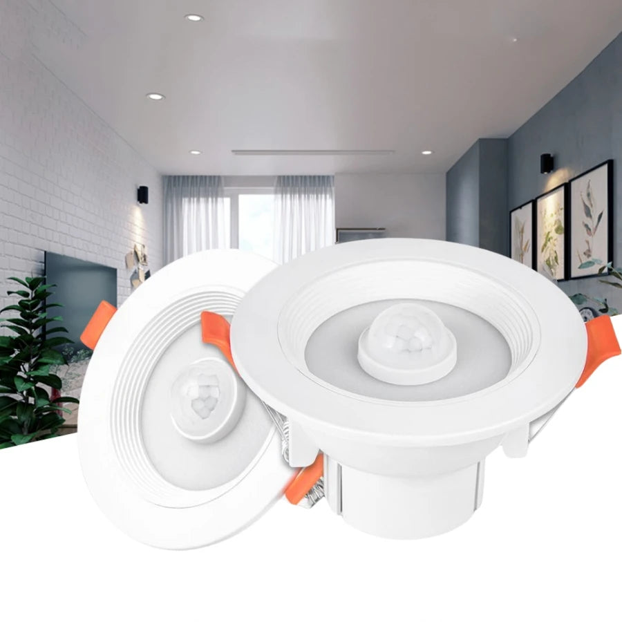 PIR Motion Sensor LED Recessed Downlight 5W 10W 15W 20W SMD 2835 CRI 85 AC 85-265V Auto On Off Corridor Hallway Stair Ceiling Spot