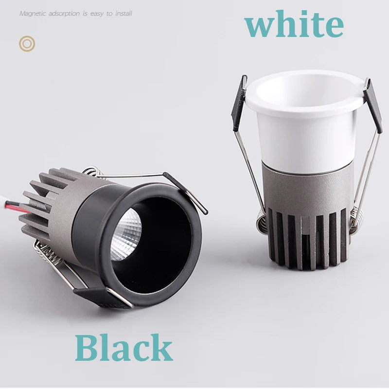 Mini Dimmable COB LED Recessed Downlight 5W 10W 15W 35mm 45mm Cutout AC 110-240V