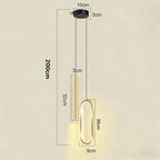 Nordic LED Pendant Light E26 E27 11W 3-Color Switchable Iron Acrylic Black Gold 90-260V