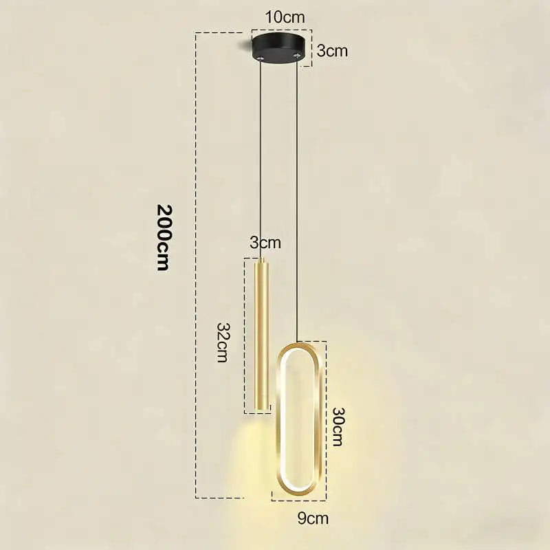 Nordic LED Pendant Light E26 E27 11W 3-Color Switchable Iron Acrylic Black Gold 90-260V