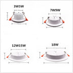 DC 12V LED Recessed Downlight 3W 5W 7W 9W 12W 15W 18W Dimmable IP44 120° Indoor