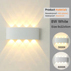 Modern LED Wall Sconce Up Down 6 Sizes Black White 3000K 6500K Waterproof AC 85-265V