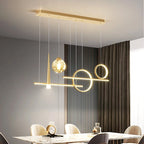 65W LED Bar Pendant Chandelier L94cm 4-Mode Dimmable 2800-6000K AC 90-265V Black Iron Acrylic