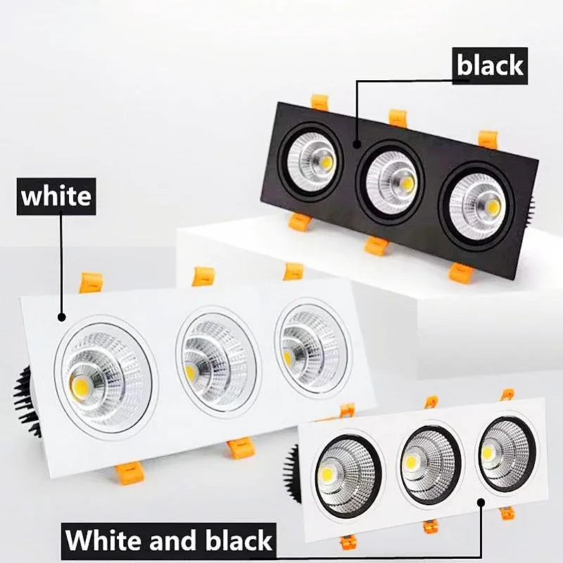 Dimmable COB LED Downlight Single Double Triple Head 7W 9W 12W 36-Degree CRI 92+ 85-265V